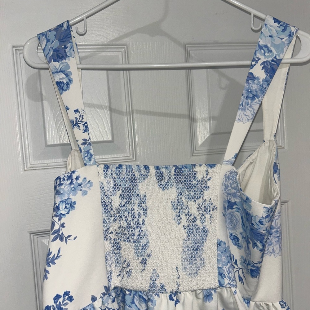Sachin + Babi Blue and White Taffeta Dress - Chinoiserie - Picture 4 of 4